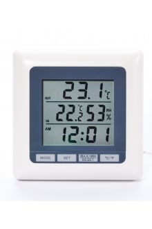 TM1011 комнатно-уличный термометр с влажностью и часами