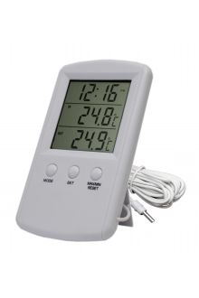 TM1010 комнатно-уличный термометр с часами